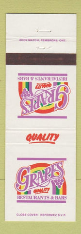 Matchbook Cover - Grapes Restaurant Bars