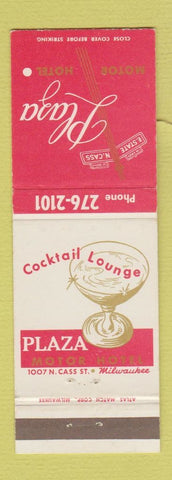 Matchbook Cover - Plaza Motor Hotel Milwaukee WI