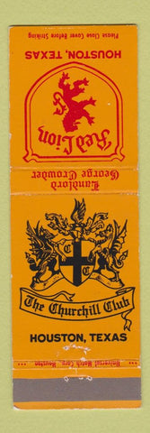 Matchbook Cover - Red Lion Churchill Club Houston TX