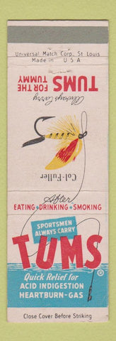 Matchbook Cover - Tums Antacid Fly Fishing Col Fuller