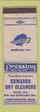 Matchbook Cover - Edwards Dry Cleaners Portsmouth OH