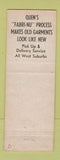 Matchbook Cover - Quen's Cleaners Laundry Bay Village OH