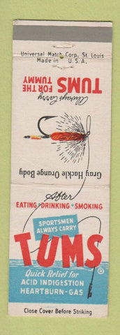Matchbook Cover - Tums Antacid Fly Fishing Gray Hackle Orange Body