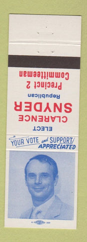 Matchbook Cover - Clarence Snyder Election Precinct 2 Committeeman Tuscola IL