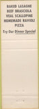 Matchbook Cover - Italian food Pizza Belmont Shore CA
