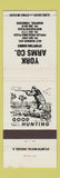 Matchbook Cover - York Arms Sporting Goods guns Memphis TN