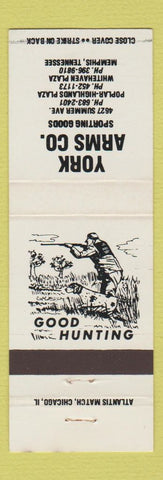 Matchbook Cover - York Arms Sporting Goods guns Memphis TN