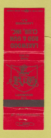 Matchbook Cover - Lakewood Rod and Gun Club NY WEAR