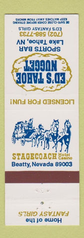 Matchbook Cover - Ed's Tahoe Nugget Sports Bar Stagecoach Casino Lake Tahoe NV
