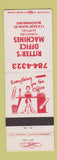 Matchbook Cover - Ritter's Office Machines Bloomsburg PA?