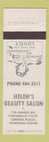 Matchbook Cover - Helen's Beauty Salon Camarillo CA