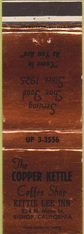 Matchbook Cover - Copper Kettle Coffee Shop Bishop CA