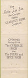 Matchbook Cover - Copper Kettle Coffee Shop Bishop CA