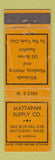 Matchbook Cover - Mattapan Supply Plumbing Heating Mattapan MA