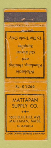 Matchbook Cover - Mattapan Supply Plumbing Heating Mattapan MA
