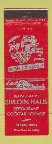 Matchbook Cover - Sirloin Haus Restaurant Bryan OH