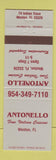 Matchbook Cover - Antonello Italian Restaurant Weston FL