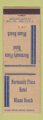 Matchbook Cover - Normandy Plaza Hotel Miami Beach FL WEAR