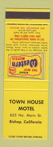 Matchbook Cover - Town House Motel Bishop CA Best Western