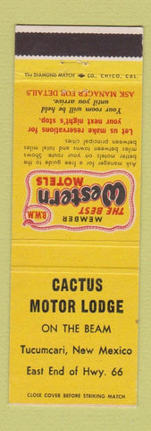Matchbook Cover - Cactus Motor Lodge Tucumcari NM Route 66 Best Western