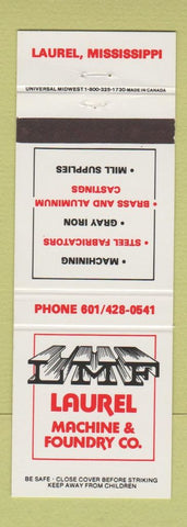 Matchbook Cover - LMF Laurel Machine Foundry Laurel MS