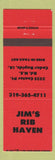 Matchbook Cover - Jim's Rib Haven Cedar Rapids IA
