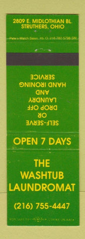 Matchbook Cover - Washtub Laundromat laundry Struthers OH