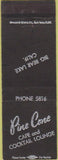 Matchbook Cover - Pine Cone Cafe Big Bear Lake CA