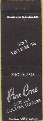Matchbook Cover - Pine Cone Cafe Big Bear Lake CA