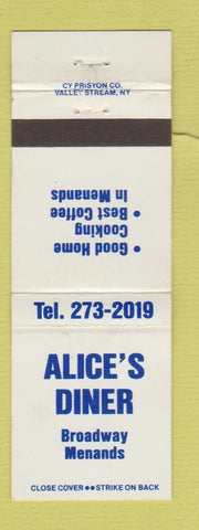 Matchbook Cover - Alice's Diner Menands NY