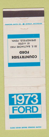 Matchbook Cover - 1973 Ford Countryside Springfield PA WEAR