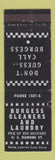 Matchbook Cover - Burgess Cleaners Laundry WEAR