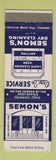 Matchbook Cover - Semon's Dry Cleaning Caldwell OH