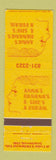 Matchbook Cover - Anna's Banana's & She's A Freak Beachwood OH girlie