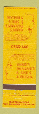 Matchbook Cover - Anna's Banana's & She's A Freak Beachwood OH girlie