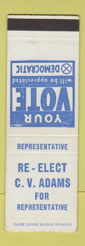 Matchbook Cover - CV Adams for Representative SAMPLE