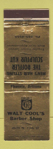 Matchbook Cover - Walt Cool's Barber Shop Phoenix AZ WEAR