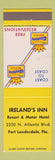 Matchbook Cover - Ireland's Inn Fort Lauderdale FL Best Western WEAR