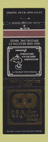 Matchbook Cover - Chef Chang's House Chinese Brookline MA