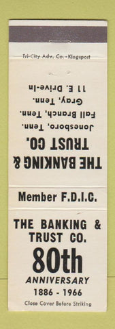Matchbook Cover - The Banking & Trust Company Joneboro Fall Branch Gray TN 1966