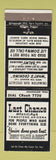 Matchbook Cover - Last Chance Morticians Tombstone AZ Joke Gag