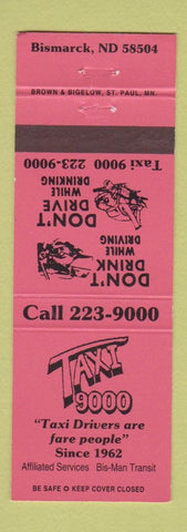 Matchbook Cover - Taxi Bismarck ND