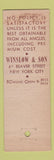 Matchbook Cover - Winslow & Son Insurance New York City