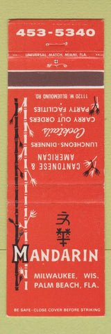 Matchbook Cover - Mandarin Chinese Restaurant Palm Beach FL