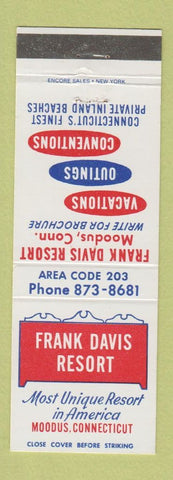 Matchbook Cover - Frank Davis Resort Moodus CT