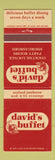Matchbook Cover - David's Buffet Evendale Cincinnati OH