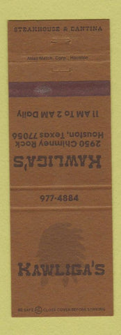 Matchbook Cover - Kawliga's Houston TX Steak Cantina