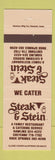 Matchbook Cover - Steak & Stein Restaurant Cheyenne Rock Springs Rawlins WY WEAR