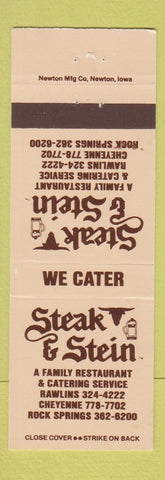 Matchbook Cover - Steak & Stein Restaurant Cheyenne Rock Springs Rawlins WY WEAR