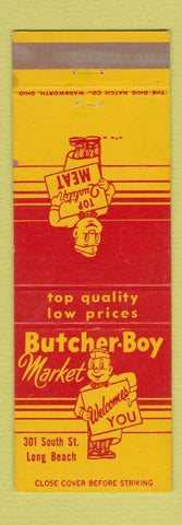 Matchbook Cover - Butcher Boy Markets Long Beach CA Grocery